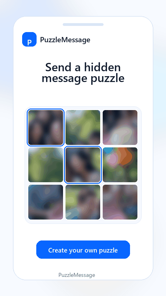Short demo showing a photo or video becoming a puzzle, then unlocking a hidden message